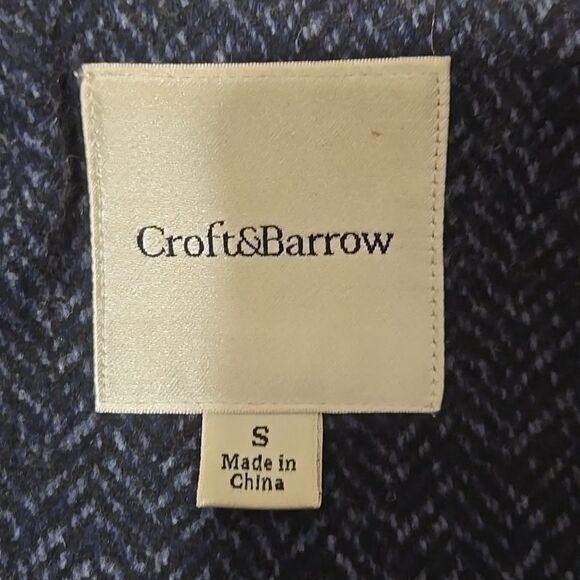 Croft & Barrow Navy and Black Pea Coat Small - Picture 3 of 6